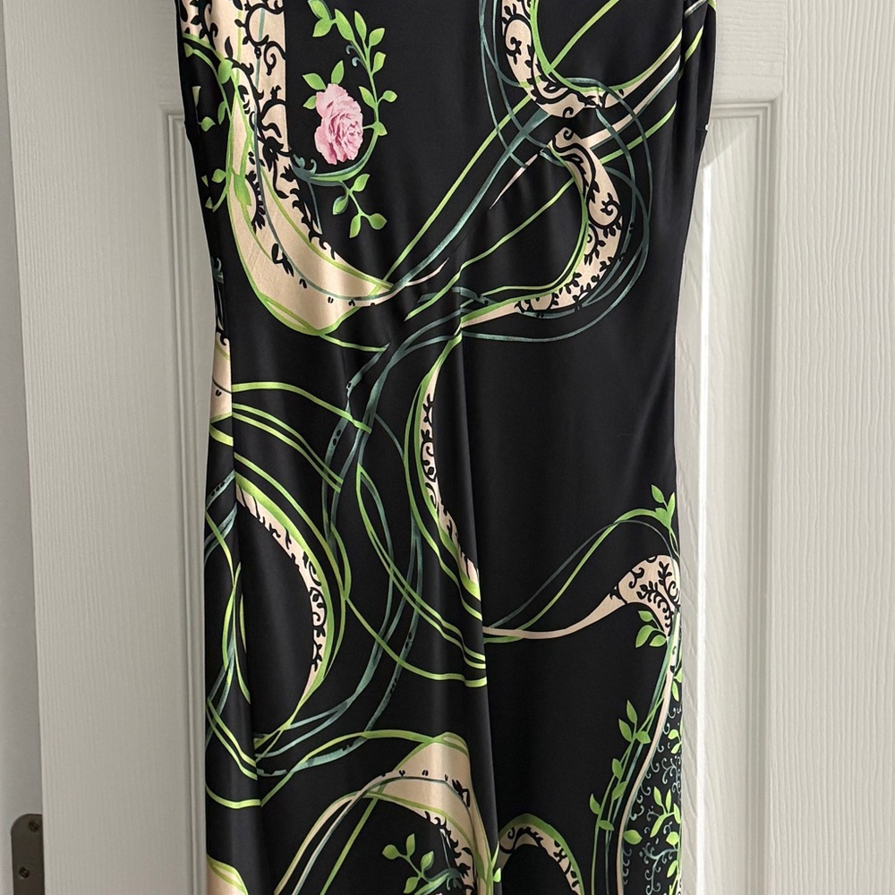Silk Floral Black Maxi Dress - Picture 5 of 6